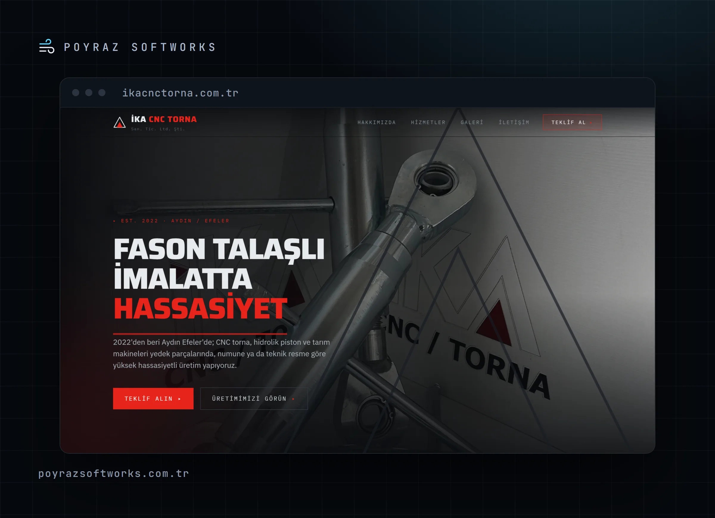 İKA CNC Torna web sitesinin masaüstü görünümü